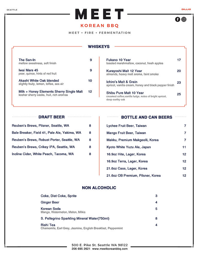 DRINK MENU Meet Korean BBQ